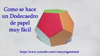 Como hacer un dodecaedro de papel muy fácil dodecaedro modular origami [upl. by Yanej13]