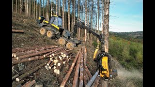 🌲4KErgo in slope • Ponsse Ergo amp Herzog Winch • HarvesterAction • DroneView • Alterauge • Part1🌲 [upl. by Lynad168]