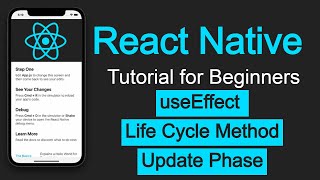 React Native tutorial 24 useEffect hook as ComponentDidUpdate life cycle method [upl. by Annoif]