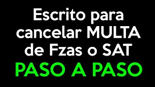 COMO HACER RÁPIDAMENTE Y PASO A PASO UN ESCRITO DE CANCELACIÓN DE MULTA ANTE FINANZAS O EL SAT [upl. by Ayitahs266]