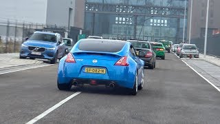 Nissan 370Z w Invidia Straight Pipe Exhaust  LOUD Accelerations Revs amp Powerslides [upl. by Nywloc]