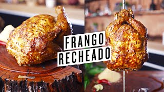 FRANGO RECHEADO NA CHURRASQUEIRA Shorts [upl. by Waldon]