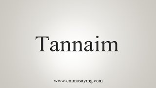 How To Say Tannaim [upl. by Lrigybab]