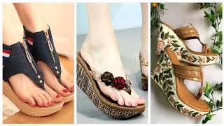 Gorgeous Collection Of Women Summer Wedge heels Flip Flop And Sandals Designs [upl. by Alexi]