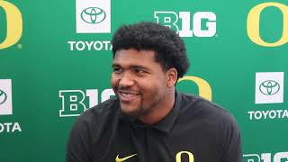 Oregon DT Derrick Harmon explains his decision to transfer to the Ducks [upl. by Aihc111]