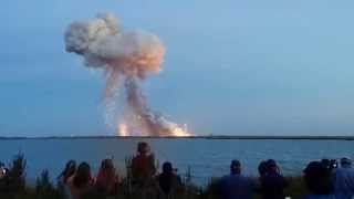 Antares rocket launch 102814 Failure and Explosion at liftoff [upl. by Hannus789]