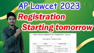 Ap Lawcet Registration Starting tomorrow😍😎 [upl. by Mezoff]