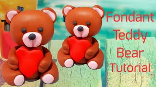 How To Make Fondant Teddy Bear Cake Topper Step by Step Tutorial [upl. by Ellora]