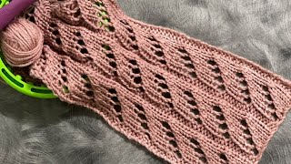 LoOM Knitting Stitches  Diagonal Lace Columns  Eyelets  Loomahat [upl. by Weylin]