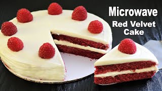 Microwave Red Velvet Cake in 5 minutes  how to bake Valentines Day red velvet cake in microwave [upl. by Aianat]