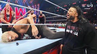 Roman Reings The Rock is beating Cody Rhodes with The Bloodline amp Solo Sikoa Smackdown [upl. by Markiv265]