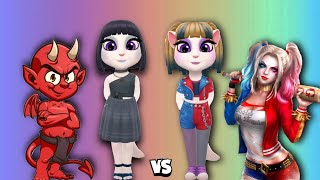 My talking Angela 2  Devil Angela VS Harley Quinn  Poppy play time  New update  Cosplay Makeover [upl. by Omiseno]