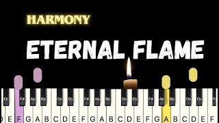 The Bangles  Eternal Flame  Piano Tutorial Harmony [upl. by Yelsnia]