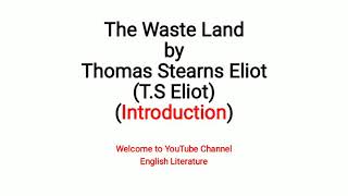 The Waste Land by T S Eliot Introduction Explained in Urdu Hindi Lec01 [upl. by Elleoj]