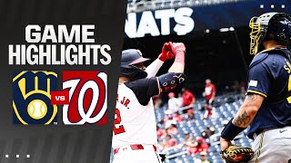 Brewers vs Nationals Game Highlights 8424  MLB Highlights [upl. by Naig]