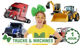 1 HOUR of Trucks amp Machines for Kids  Street Sweeper Dump Truck Excavators Tow Truck and More [upl. by Alo]