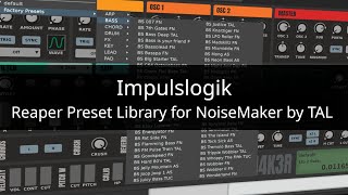 Reaper Preset Library for NoiseMaker by TAL [upl. by Baillie804]