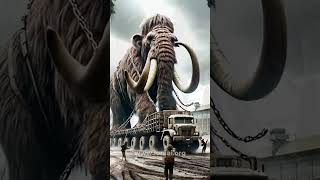 AI Mammoth ESCAPES from Truck Unbelievable Footage animals aishorts mammoth hybridanimals [upl. by Adnolaj]