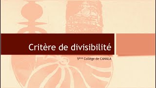 critère de divisibilité [upl. by Britton]