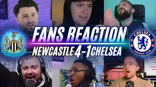 PREMIER LEAGUE FANS REACTION TO NEWCASTLE 41 CHELSEA  PREMIER LEAGUE [upl. by Aplihs698]