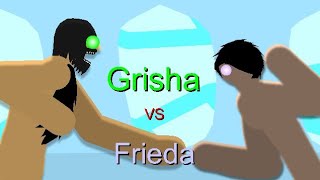 Grisha vs Frieda Attack on titan Shingeki No Kyojin Stick Nodes Pro By Erick productions [upl. by Artied]