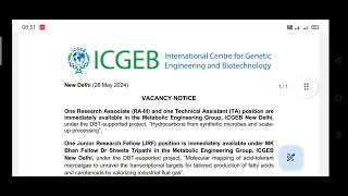 International Centre for Genetic Engineering and Biotechnology jobs vacancy 2024 [upl. by Indnahc]