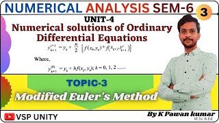 Modified Eulers method  numerical analysis  SEM6  UNIT4 [upl. by Berners596]