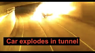 Video captures car exploding in this infamous Minnesota tunnel [upl. by Nairbo569]