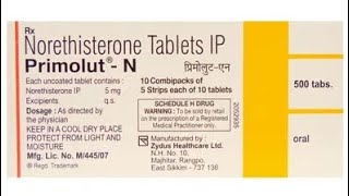 Primolut N Tablet Use Dose Side Effects and Price in Hindi  Norethisterone [upl. by Bond]