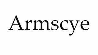 How to Pronounce Armscye [upl. by Pederson]