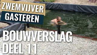 Luchtleiding installeren en de laatste stappen Zwemvijver  Bouwverslag zwemvijver Gasteren deel 11 [upl. by Ttelracs]