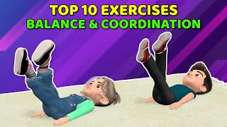 TOP 10 FUNNIEST BALANCE AND COORDINATION EXERCISES FOR KIDS [upl. by Wernher]