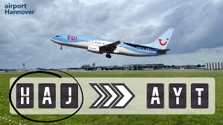 TUIfly takeoff from Hannover airport HAJ  Boeing 737800 [upl. by Millicent823]