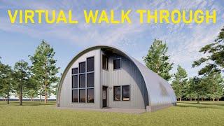 Virtual Walk Through 3Bedroom Quonset Hut House Q3518 Model Hut [upl. by Older]