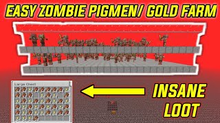 EASY GOLDZOMBIE PIGMAN Farm Minecraft 1152 Unlimited Gold [upl. by Hedi342]