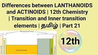 Differences between LANTHANOIDS and ACTINOIDS  12th Chemistry தமிழ்  Part 21 [upl. by Eihpos]