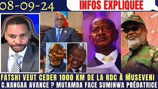 FATSHI CÈDE PLUS DE 1000 KM DES TERRES DE LA RDC À MUSEVENI FDIONGOJMVUEMBA À LONU NANGAA AVANCE [upl. by Harrat]