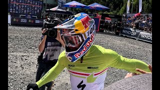 Loic Bruni 2024 UCI Downhill World Cup BIELSKO BIALA finish line in Szczyrk Poland [upl. by Lawley]