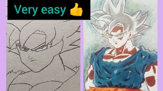 Drawing goku ultra instinct  how to colour goku ultra instinct  Goku ultra instinct drawing easy 👍 [upl. by Aletta825]