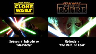 General Grievous Attacks the Nightsisters SCENE COMPARISON  The Clone Wars VS Tales of the Empire [upl. by Cardew821]