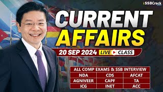 Daily Current Affairs 20 September 2024  For NDA CDS AFCAT SSB Interview [upl. by Gwenneth124]