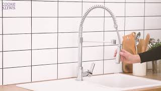 COOKE AND LEWIS PULLOUT SPRAY MONO MIXER KITCHEN TAP CHROME  Screwfix [upl. by Yannodrahc157]