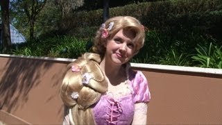 Rapunzel Surprise Meet amp Greet at Epcot  Looking for Pascal and Flynn Talks About New Tower [upl. by Aivata988]