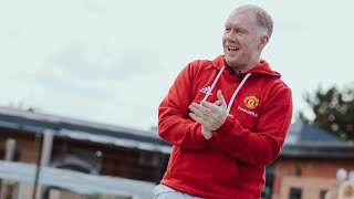 United legend Paul Scholes visits The Orchards School [upl. by Riatsila]