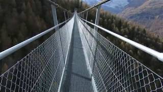 Randa suspension bridge  longest hanging bridge in the world 2017  Hängebrücke [upl. by Ansaev]