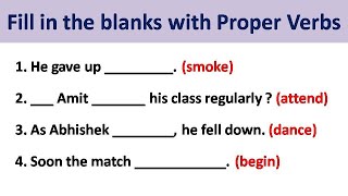 Fill in the blanks with proper Verbs  English Grammar [upl. by Eram]