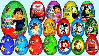 80 Surprise eggs Маша и Медведь Kinder Surprise Mickey Mouse Disney Pixar Cars 2 [upl. by Viviyan]