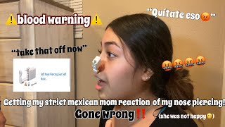 Piercing my nose behind my mexican parents back  their reaction  Amazon piercing kit [upl. by Birkett131]