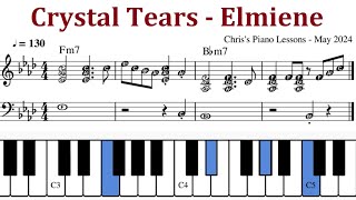 Crystal Tears  Elmiene  Piano Intro Sheet Music amp Chords Tutorial  RampB Neo Soul Instrumental Loop [upl. by Nadeen]