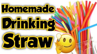 Homemade drinking straw  how to make straw at home  drinking straw straw crafts Sajals Art [upl. by Atila]